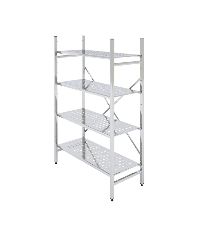 CNS Grundregal 1000 x 400 x 1800 mm mit 4 Lochböden - Hagatec GmbH Hanseatische Gastronomie Technik - Warsteiner Reganic