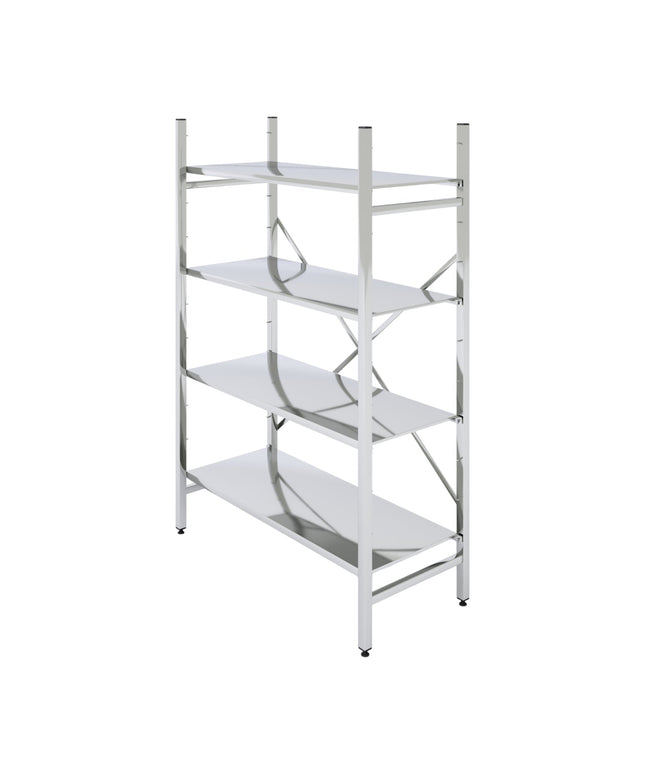 CNS Grundregal 800 x 500 x 1800 mm mit 4 Böden - Hagatec GmbH Hanseatische Gastronomie Technik - Warsteiner Reganic