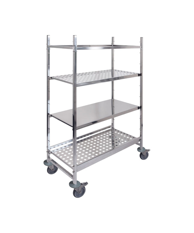 CNS Regalwagen 800 x 400 x 1800 mm mit 4 Böden - Hagatec GmbH Hanseatische Gastronomie Technik - Warsteiner Reganic