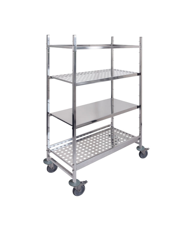 CNS Regalwagen 800 x 500 x 1800 mm mit 4 Böden - Hagatec GmbH Hanseatische Gastronomie Technik - Warsteiner Reganic