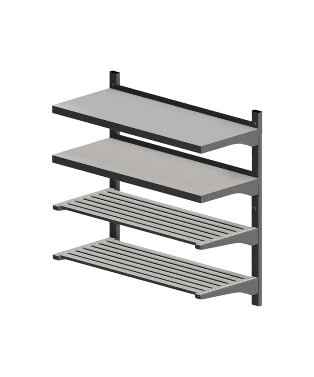 Edelstahl Wandregalboden 800 x 400 mm inkl. Konsolen - Hagatec GmbH Hanseatische Gastronomie Technik - Warsteiner Reganic
