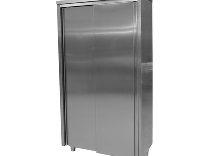 SARO Edelstahlhochschrank 2 Schiebetüren, Breite 1000mm