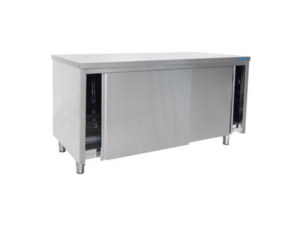 SARO Edelstahlschrank Schiebetür - 600 mm Tiefe, Breite 2000mm