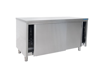 SARO Edelstahlschrank Schiebetür - 700 mm Tiefe, Breite 1200mm