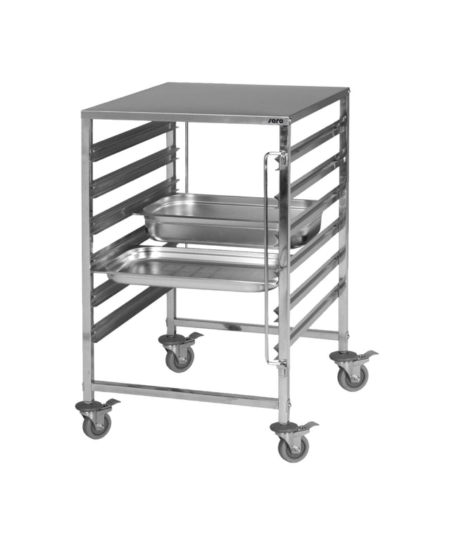 SARO Regalwagen mit Edelstahlarbeitsfläche Modell NOEL - Hagatec GmbH Hanseatische Gastronomie Technik - SARO