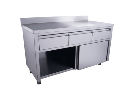 SARO Schiebetürenschrank mit 3 Schubladen und Aufkantung, 1400X700mm