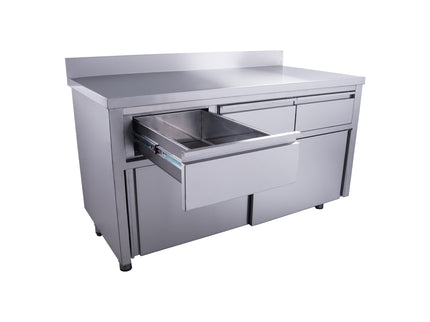 SARO Schiebetürenschrank mit 3 Schubladen und Aufkantung, 1400X700mm