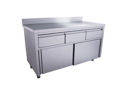 SARO Schiebetürenschrank mit 3 Schubladen und Aufkantung, 1400X700mm