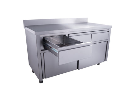 SARO Schiebetürenschrank mit 3 Schubladen und Aufkantung, 1600X700mm