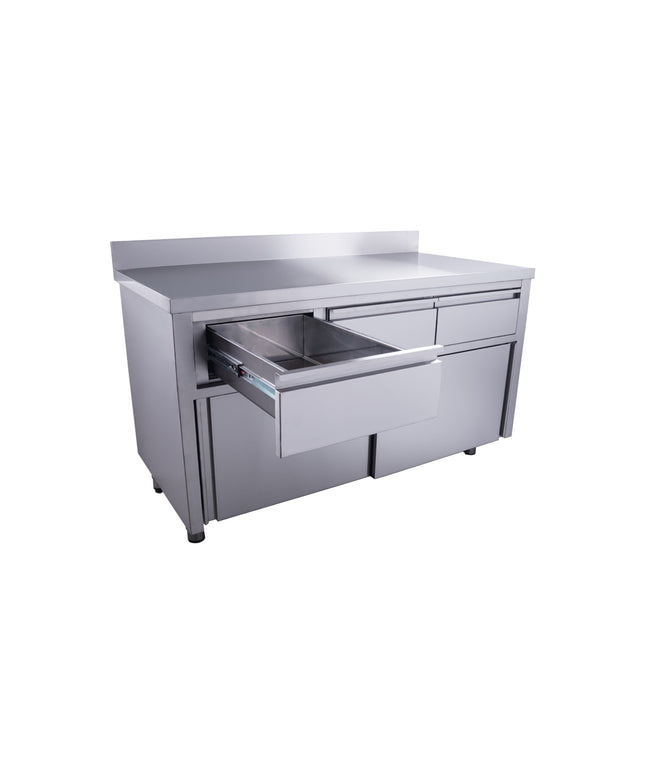 SARO Schiebetürenschrank mit 3 Schubladen und Aufkantung, 1600X700mm