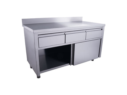 SARO Schiebetürenschrank mit 3 Schubladen und Aufkantung, 1600X700mm