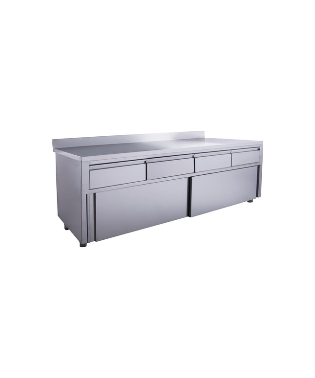 SARO Schiebetürenschrank mit 4 SchubladenAufkantung,  2000X700mm