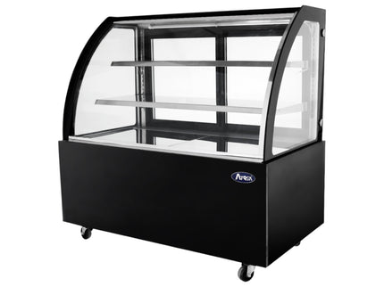 SCHWARZ KÜHLVITRINE RUNDGLAS